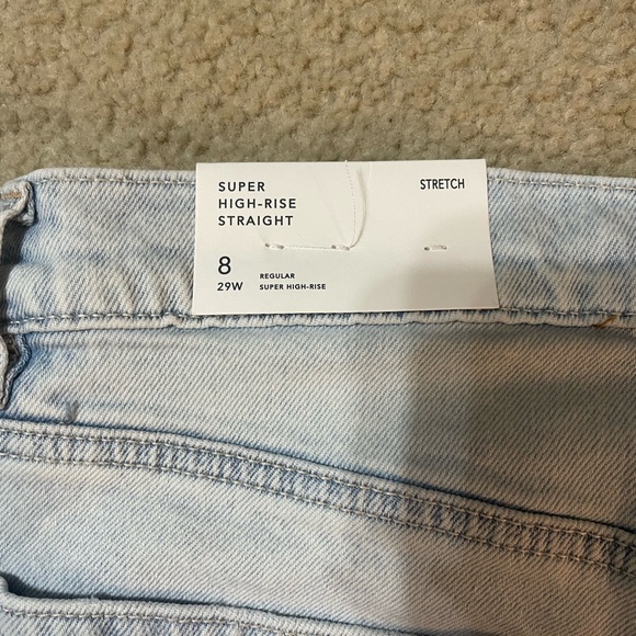 Super high rise straight ice blue American Eagle - Picture 3 of 5